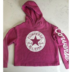 Converse Chuck Talyor All Star Hoodie Girl Sz M Pink Cotton Long Sleeve Pullover